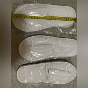 3 white slippers soft new